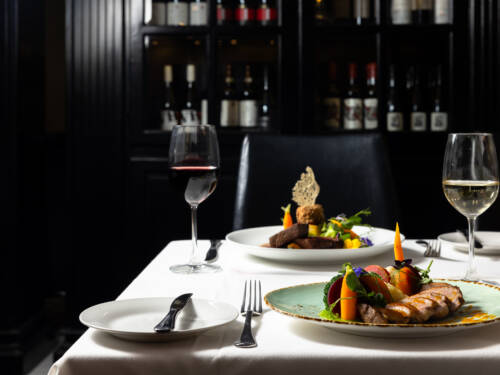 Dinner setting for two at The Regent Room Restaurant & Bar located at Regent of Rotorua